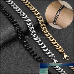 -Lien, bracelets de chaîne bijoux mode cubain bracelet pour hommes Femmes 316L en acier inoxydable mâle 3/5 / 7mm Réglable Réglable Prix usine