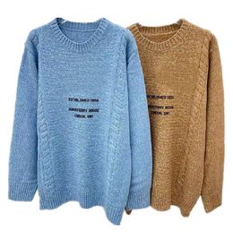 Men's Sweaters BLI2021 new embroidery letter printing wool round neck knitted sweater man tops women
