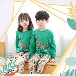 Children Pyjamas Suit Boy Girl Zebra Crocodile Pattern Leisure Wear Set Autumn And Winter Clothes Trousers 27yw J2