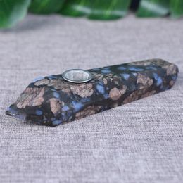 Natural Blue Amphibole Smoking Pipes Tobacco Pipe Healing Crystal