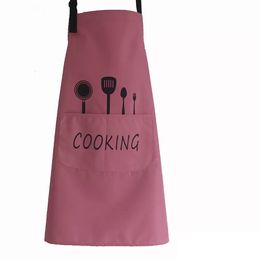 Multi Colour Fashion Apron Solid Colour Big Pocket Family Cook Cooking Home Baking Cleaning Tools Bib Baking Art Apron