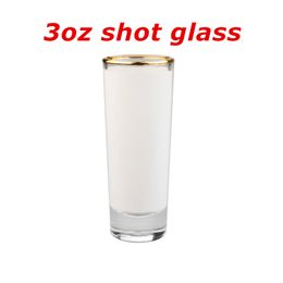 Wholesale! 3oz Sublimation White Frosted Shot Glass 144pcs Per Carton DIY Blank Wine Glasses Beer Cup Heat Transfer Drinking Mugs A12