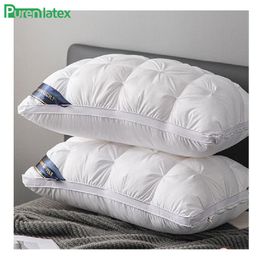 Pillow Purenlatex 48x74cm Feather Cotton Bedding First Grade Comfortable Filling Pillows El Standard Size