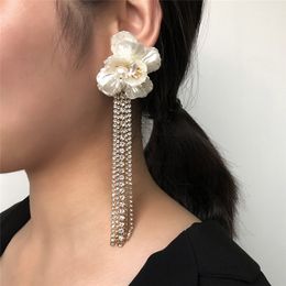 Long Tassel Flower Dangle & Chandelier Earrings Alloy Earring Golden Colour Jewellery Ear ring E8675
