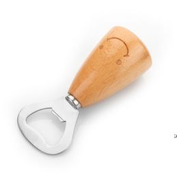 Opener Shaped Openers With Wooden Handle Wine Beer Bottle Household Kitchen Tools 0528
