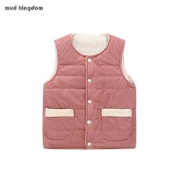 Mudkingdom Baby Boys Girls Vests Autumn Winter Fleece Warm Casual 2 to 6 Years Children Tops Solid Fashion Kids Clothes 210615