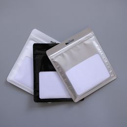 16*18.5cm 100pcs Sample Socks Packaging Plastic Bag Clear + White Zip Lock Packing Face Masks Bags 3 Colours Available