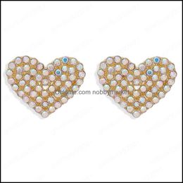 Stud Earrings Jewellery Imitation Pearls Love Heart Earring For Women Sweet Cute Geometric Wedding Drop Delivery 2021 Nm8Rg