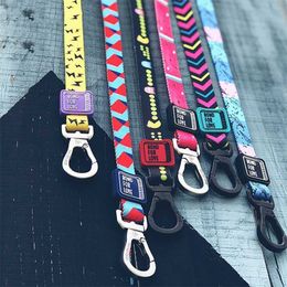 Pet Dog Leash Print Leashes Rope Small Medium Lead for s Cat Puppy 120 cm Soft Breathable Chihuahua Walking Leads 211022