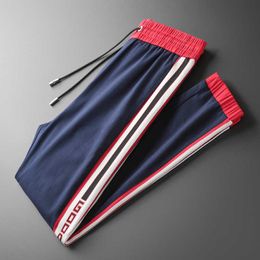 Black Casually Fashion Mens Clothing Hip Hop Pants Baggy Men Chinos Exercise Trousers Elastic Waist Y0817