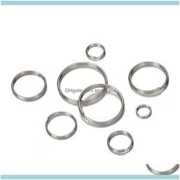 Rings Jewelry50Pcs/Lot Metal Keyring Blank Circle For Diy Keychain Jewelry Making Findings 6-20Mm Key Holder Split Ring Circles Aessories Dr