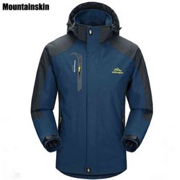 Mountainskin 5XL Men's Jackets Waterproof Spring Hooded Coats Men Women Outerwear Army Solid Casual Brand Male Clothing,SA153 Y1122