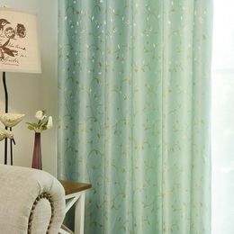 Curtain & Drapes Korean Style Curtains For Living Dining Room Bedroom Small Floral Fresh Garden Window Screen Gardenia Jacquard