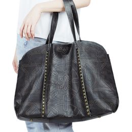 Shoulder Handbag Women's Large Capacity Tote Travel Shopping Bag Copy Rivet Desgin Casual Female Leather