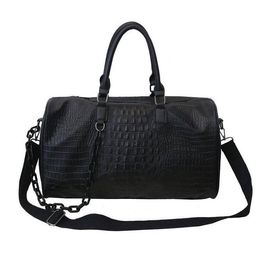 Duffel Bags Casual Alligator Leather Travel Luxury Men Large Capacity Male Shoulder Bag Men's Handbag Vintage Outdoor Duffle