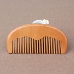 Hair Brushes Engraved Your Logo Natural Peach Wooden Comb Pocket Combs