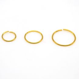 HENGKE Gold Seamless Nose Hoops Bendable 316L Surgical Steel choose Sizes Earring Tragus Cartilage Septum Lip Body Jewellery