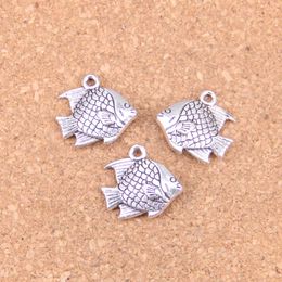 52pcs Antique Silver Bronze Plated fish goldfish Charms Pendant DIY Necklace Bracelet Bangle Findings 16*17mm