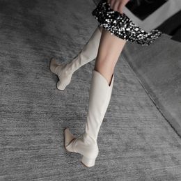 Descuento Mujer Botas Altas Rojas Tacón Grueso 2022 en venta en DHgate.com
