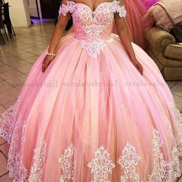 Exquiete Pink Quinceañera Vestidos Vestido De Bolas Encaje Vestido De  Fiesta Barato Tallas Grandes Dulce Dulce 15 Años Brithday Fartel Bats De  134,13 € | DHgate