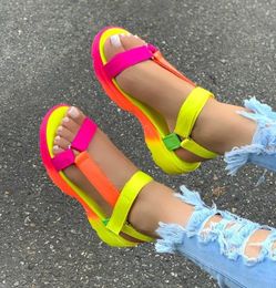 2020 frauen Sandalen Sommer Schuhe Frau Peep-Toe Bequeme Sandalen Slip-on Flache Beiläufige Schuhe Weibliche Alias X0523