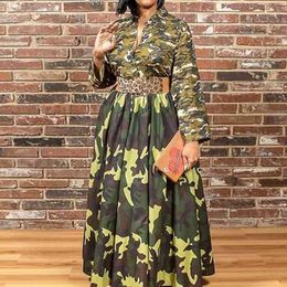 Plus Size Dresses for Women Sexy Long Sleeve Printed Elastic Waist Maxi Dress 4XL 5XL Female Casual Loose Robe Fashion 210527