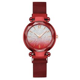 Women Quartz Watch 33mm ladies Watches Montre De Luxe Elegant Fashion business Wristwatch Round Gradient Starry Sky Luminous Stainless Steel
