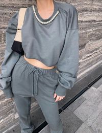 Spring Fashion Women High Quality Short Hoodies Coat With Casual Long Trouse Ladies Luxury Pants Suits Sets Gdnz 5.07 Women's Two Piece