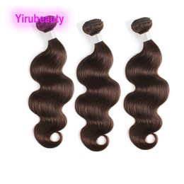 Yirubeauty Brazilian 100% Human Virgin Hair 2# Colour Three Bundles Body Wave Peruivan Indian Malaysian Double Wefts 3 Pcs