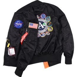 Mens Thin Bomber Jacket Alpha Dingdin NASA Apollo Commemorative Edition Spring Fall Baseball Uniform Coat 2024 5653