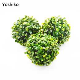 Decorative Flowers & Wreaths 1 Pc 12cm Simulate Plastic Green Leaf Ball Artificial Grass Home El Garden Wedding Party Decoration