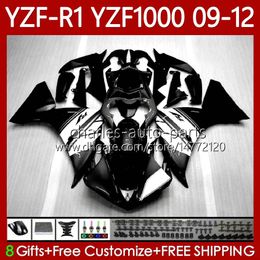 OEM Black white Fairings For YAMAHA YZF-R1 YZF R1 1000 CC YZF1000 YZFR1 09 10 11 12 Bodywork 92No.39 YZF R 1 1000CC 2009 2010 2011 2012 YZF-1000 2009-2012 MOTO Body Kit