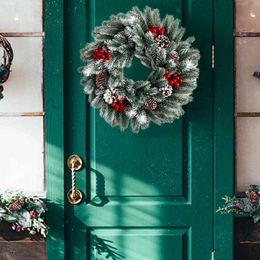 LED Christmas Wreath Front Door Hanging Garland Holiday Home Decorations Xmas Tree Ornaments 2022 navidad H1020