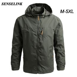 Men Outdoor Soft Shell Army Green Jacket Casual Loose Windproof Waterproof Sports Autumn Winter Plus Size 211126