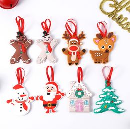 Christmas decorations Pvc Snowman Santa Claus Bear Ornaments Xmas Tree Hanging Decoration