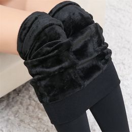 Top Selling Spring And 200g Pearl Velvet Leggings With Cashmere High Waist Whole Seamless Warm Pants Free 210527