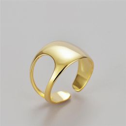 Wedding Rings Hyperbole For Women Metal Golden Luxury Hollow Index Finger Ring Glossy Classic Jewelry Bridal Bague Accessory 15