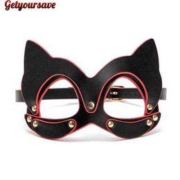 Nxy Adult Toys Getyoursave Harness Leather Cat Mask Bdsm Cosplay Bunny Masks Game Fetish Sex Halloween Masquerade Party 1207