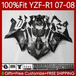 100%Fit Fairings OEM For YAMAHA YZF-R1 YZF R 1 1000 CC YZFR1 07 08 MOTO Bodywork 91No.60 YZF R1 1000CC YZF1000 Grey black 2007 2008 YZF-1000 2007-2008 Injection mold Body