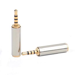 Connectors Gold 2.5 mm Male to 3.5 mm Female audio Stereo Adapter Plug Converters Headphone jacks