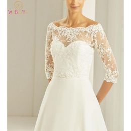 Wraps & Jackets Off Shoulder Wedding Boleros 2021 3/4 Three Quarter Sleeves Lace Bridal Accessories Women Shrugs Party Cape