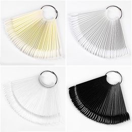 False Nails Clear Nature Black Tips For Nail Art Display Oval Fan Style Swatch Polish Stand Practice Manicure Tools