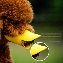 Soft Silicone Pet Muzzle Duckbill Mouth Cover Dog sound proof Anti-biting Adjustable Safety Mask Duck Muzzles Training Obedience pets Supplies