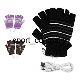 New Electric USB heated Gloves Winter Thermal half-finger With full-finger cover rechargeable Outdoor Indoor Cycling Office Home