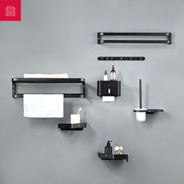 Bath Accessory Set Diiib Dabai Aluminium Alloy Bathroom Hardware Pendant Punch-free Towel Bar Rack Toilet Brush Holder Tissue Box Hook Up