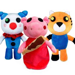killer toys UK - 20-30cm PIGGY Plush Toy Soft Stuffed Animal Dolls Clowny Tigry the killer Pig Plush Toys for Boys Peluche 211109
