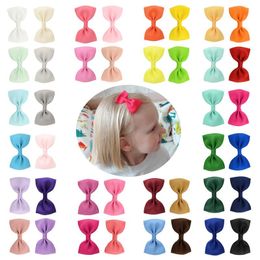 Baby Girls 2.75 Inch Colourful Barrettes Grosgrain Ribbon Bows With Clip Children Hairpin Hair Clips Beautiful HuiLin