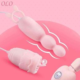 Nxy Anal Plug Vibrator Clitoris Stimulator Sex Toys for Women Vibrating Egg Usb Power Tongue Vibrators G spot Massage Nipple Licking 1215