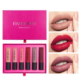 Red Velvet Matte Lip Gloss Set Waterproof Long Lasting Nude Lips Cosmetic Moisturise Liquid Lipstick Set