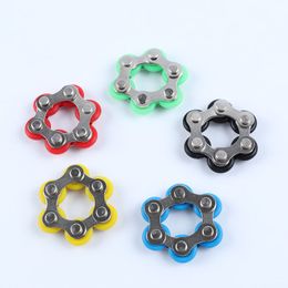 6 Knots Bike Chain Toy Key Ring Fidget Spinner Gyro Hand Metal Finger Keyring Bracelet Toys Reduce Decompression Anxiety Anti Stress For Kids DHL
